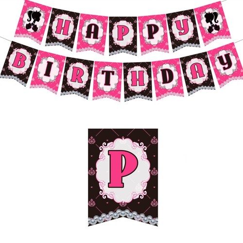 pink girl happy birthday yazısı