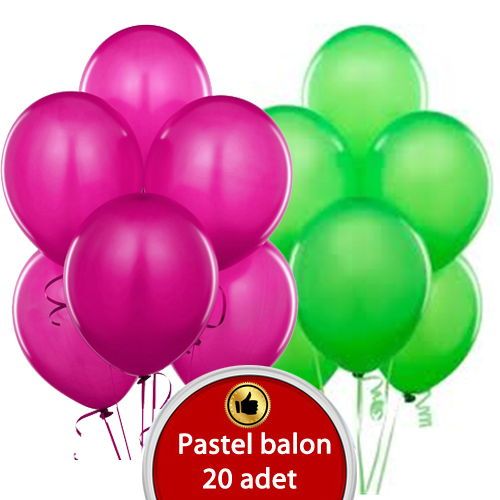 Yeşil fuşya Balon 20 adet
