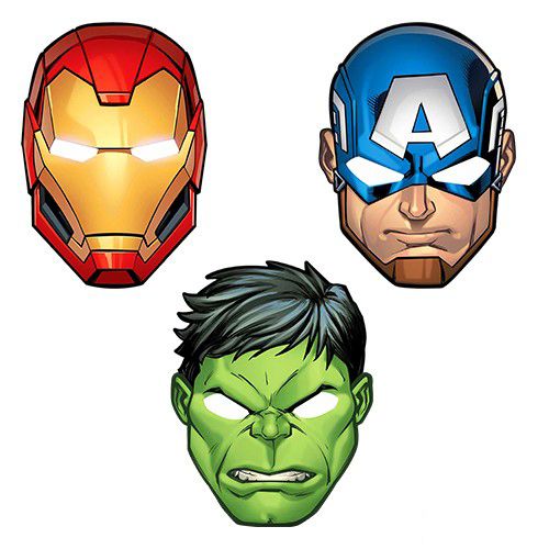 Hulk-Iron man Yenilmezler Kağıt Maske 6 Adet, fiyatı