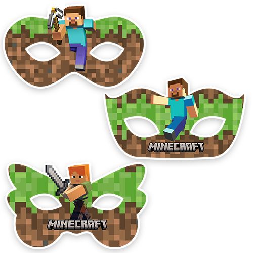 Minecraft Kağıt Maske 6 Adet, fiyatı