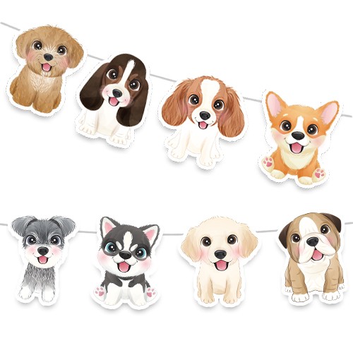 Sevimli Köpekler Little Dog Dekoratif Banner 150x17 cm, fiyatı