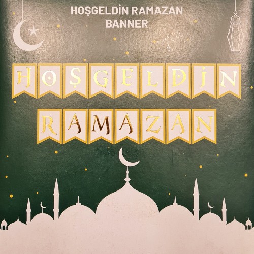 Hoş Geldin Ramazan Gold Varaklı Yazı 250 cm, fiyatı