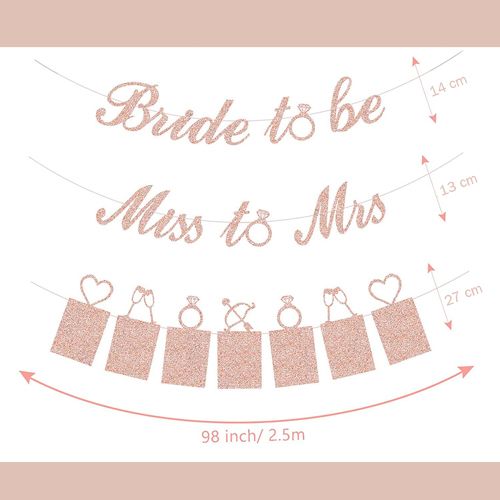 Bride To Be & Miss To Mrs Simli Foto Banner Set, fiyatı