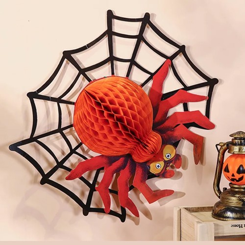 Halloween Örümcek Petek Asma Süs 42*37 cm, fiyatı