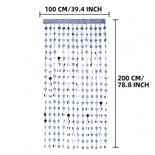 Yıldız Duvar ve Kapı Perdesi Gümüş 100x200 cm, fiyatı