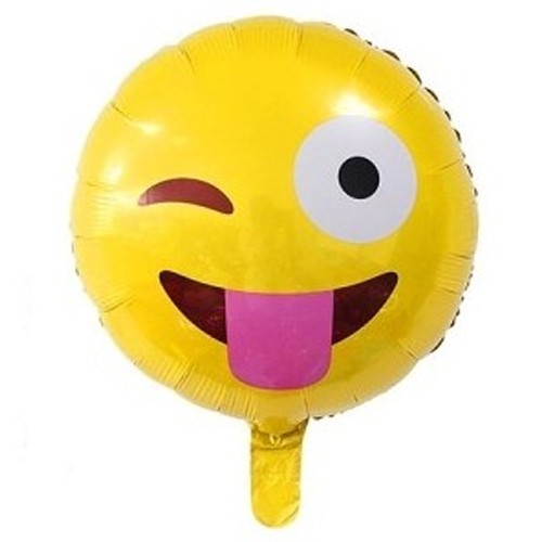 Emoji Dil Çıkaran Folyo Balon 45 cm, fiyatı