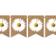 Kraft Üzeri Beyaz Papatya Temalı Banner 140 cm, fiyatı