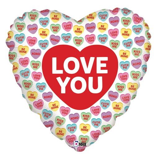 Love You Kalp Folyo Balon 46 cm, fiyatı