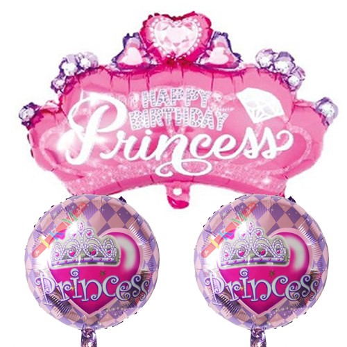 Prenses Folyo Balon 3'lü Set, fiyatı