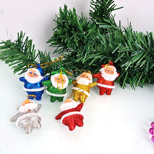 Renkli Çam Ağacı Süsleri Noel Baba 6 Adet 4 cm, fiyatı