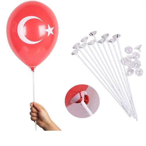 Ay Yıldızlı Balon ve Balon Çubuğu  (20 adet), fiyatı