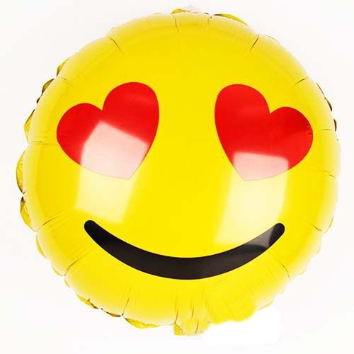 Emoji Kalp Göz Aşık Folyo Balon 45 cm, fiyatı