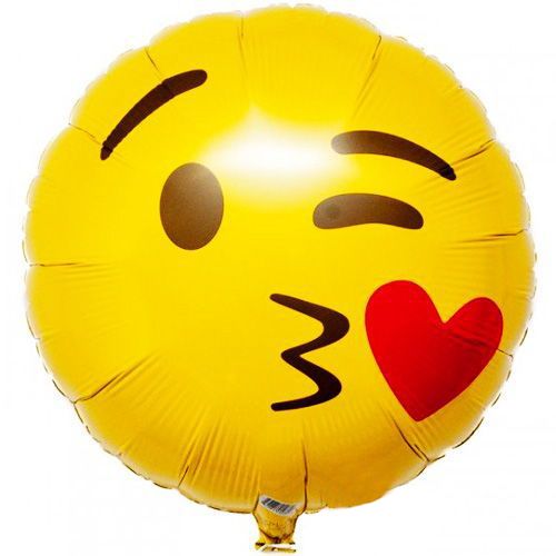 Emoji Öpücük Folyo Balon 45 cm, fiyatı