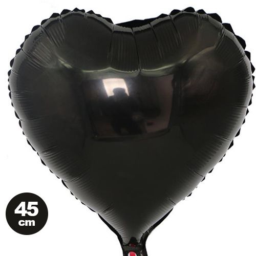 Siyah Kalp Folyo Balon (45 cm), fiyatı