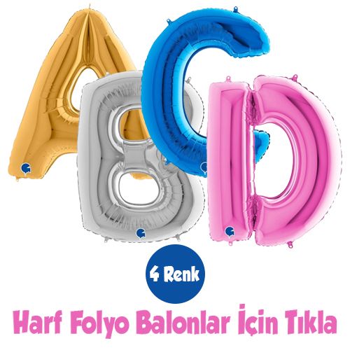 İtalyan Marka Harf Folyo Balonlar 100 cm, fiyatı