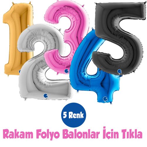 İtalyan Marka Rakam Folyo Balonlar 100 cm, fiyatı