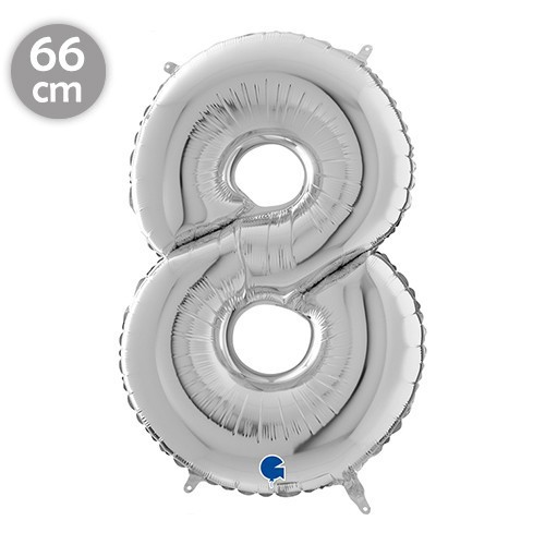 8 Rakam Folyo Balon Gümüş 66 cm, fiyatı