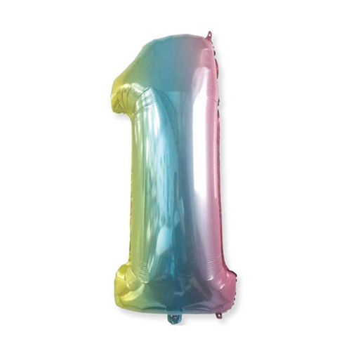 1 Rakam Folyo Balon Rainbow 76x20 cm, fiyatı