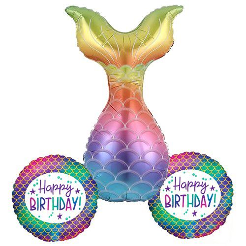Deniz Kızı Kuyruk Folyo Balon Seti 3'lü, fiyatı