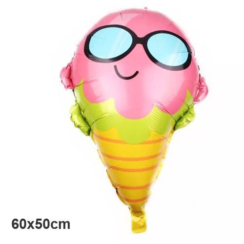 Gözlüklü Dondurma Folyo Balon 60x50 cm, fiyatı