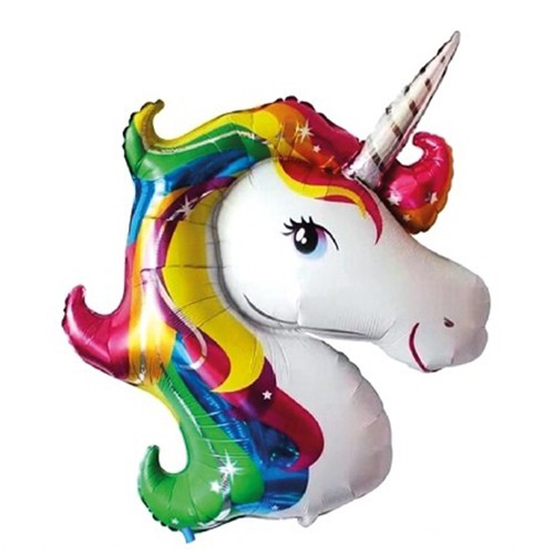 Renkli Unicorn Kafa Folyo Balon 97x80 cm, fiyatı