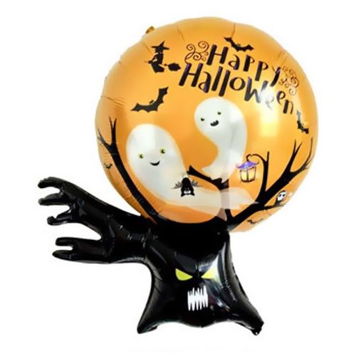 Happy Halloween Cadılar Bayramı Ağaçlı Folyo Balon 95x66 cm, fiyatı