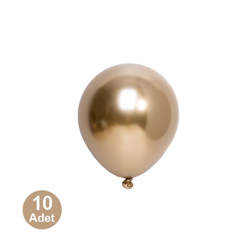 5 İnch Mini Gold Krom Balon 10 Adet, fiyatı