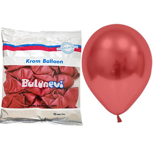 Kırmızı Krom Balon 50 Adet (30 cm), fiyatı