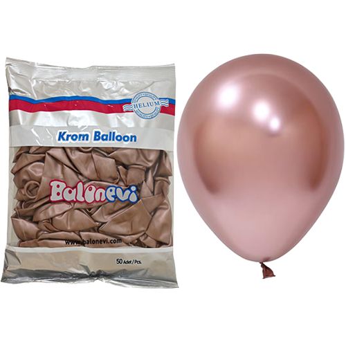Açık Rose Gold Krom Balon 50 Adet (30 cm), fiyatı