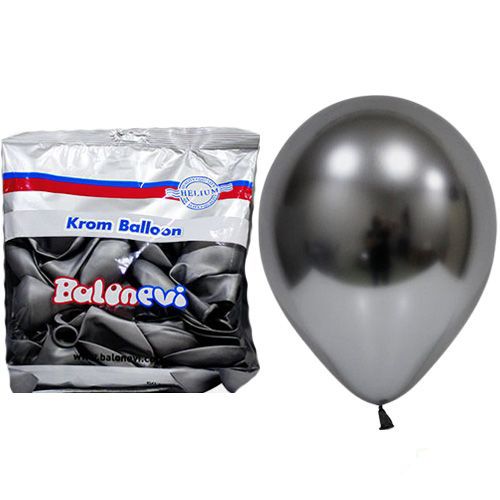 Uzay Gri Krom Balon 50 Adet (30 cm), fiyatı