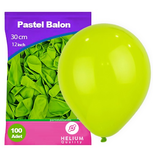 Limon Yeşili Rengi Pastel Balon 100 Adet, fiyatı