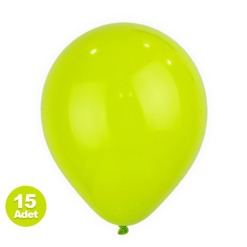 Limon Yeşili Rengi Balon 15 Adet, fiyatı