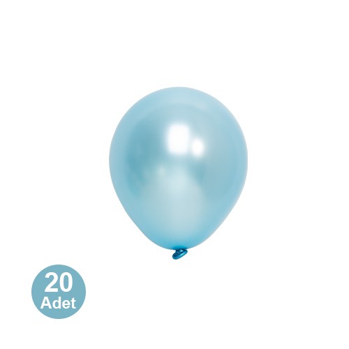 5 İnch Mini Açık Mavi Metalik Balon 20 Adet, fiyatı