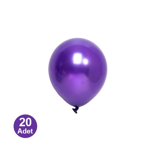 5 İnch Mini Mor Metalik Balon 20 Adet, fiyatı