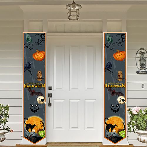 Halloween Asma Afiş (Korkunç) Kapı Süsü (2 Adet) 160x30 cm, fiyatı