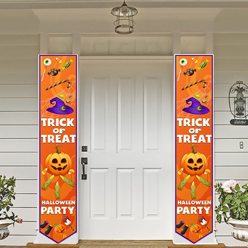 Halloween Asma Afiş (Şaka Mı? Şeker Mi?) Kapı Süsü (2 Adet) 160x30 cm, fiyatı