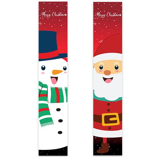 Yılbaşı Noel Baba Kardan Adam Kapı Asma Afiş 2'li 160x30 cm, fiyatı