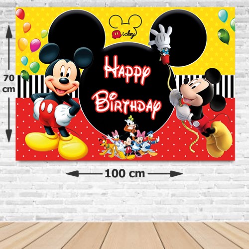 Mickey Mouse Doğum Günü Afişi Fotosuz 70*100 cm, fiyatı