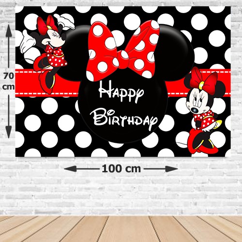 Minnie Mouse Doğum Günü Afişi Fotosuz 70*100 cm, fiyatı