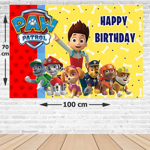 Paw Patrol Doğum Günü Afişi Fotosuz 70*100 cm, fiyatı