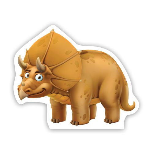 Sevimli Dino Ayaklı Pano Triceratops 28x34 cm, fiyatı