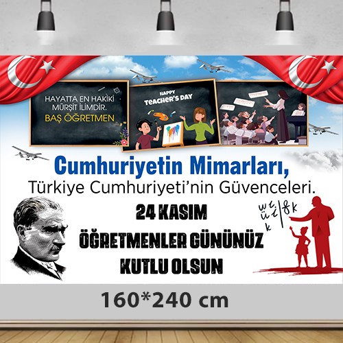 24 Kasım Öğretmenler Günü Afişi 160*240 cm, fiyatı