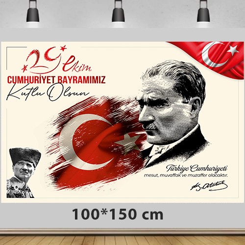 29 Ekim Cumhuriyet Bayramı Afişi 100*150 cm, fiyatı