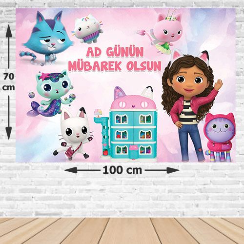 Gabby's Dollhouse Ad Günü Pankartı 70*100 cm, fiyatı
