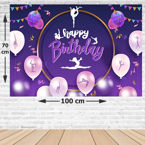 Jimnastik Doğum Günü Afişi 70*100 cm, fiyatı