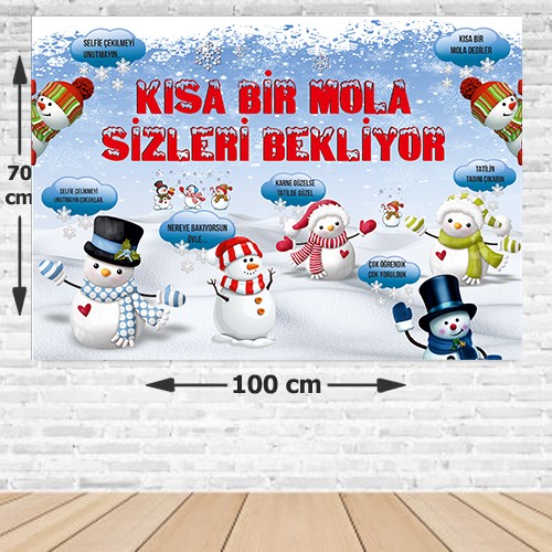 Kardan Adam Temalı Kısa Bir Mola Afişi 70*100 cm, fiyatı