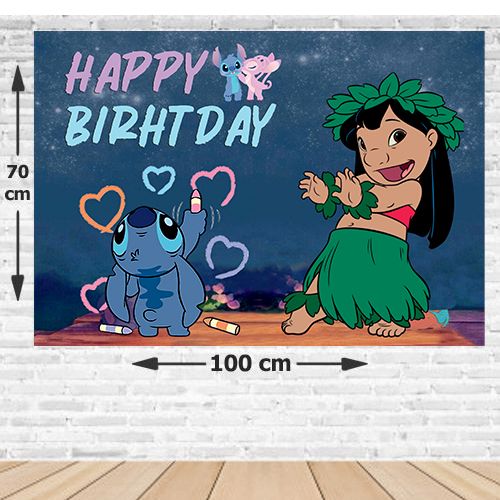 Lilo ve Stiç Doğum Günü Afişi Fotosuz 70*100 cm, fiyatı