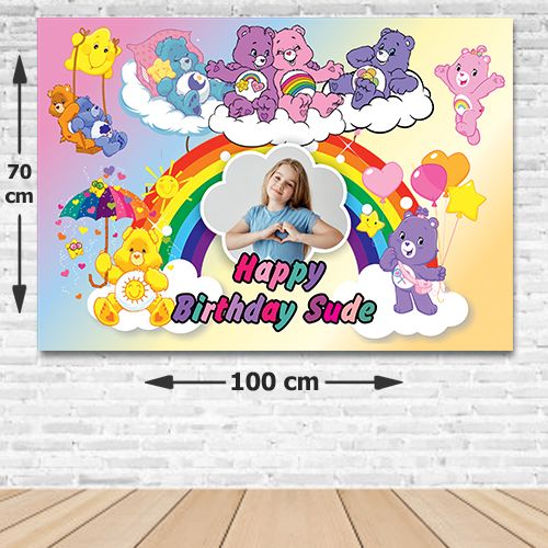 Renkli Ayıcık Doğum Günü Afişi Fotolu 70*100 cm, fiyatı