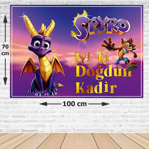 Spyro Doğum Günü Parti Afişi 70*100 cm, fiyatı