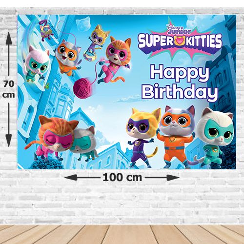 Süper Kitties Doğum Günü Afişi 70*100 cm, fiyatı